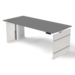 FORM 4 180 | 180x80 | Schreibtisch elektrisch höhenverstellbar - Stehschreibtisch Weiß/Graphit