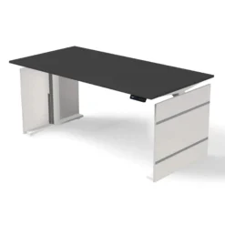 FORM 4 160 | 160x80 | Schreibtisch elektrisch höhenverstellbar - Stehschreibtisch Weiß/Anthrazit