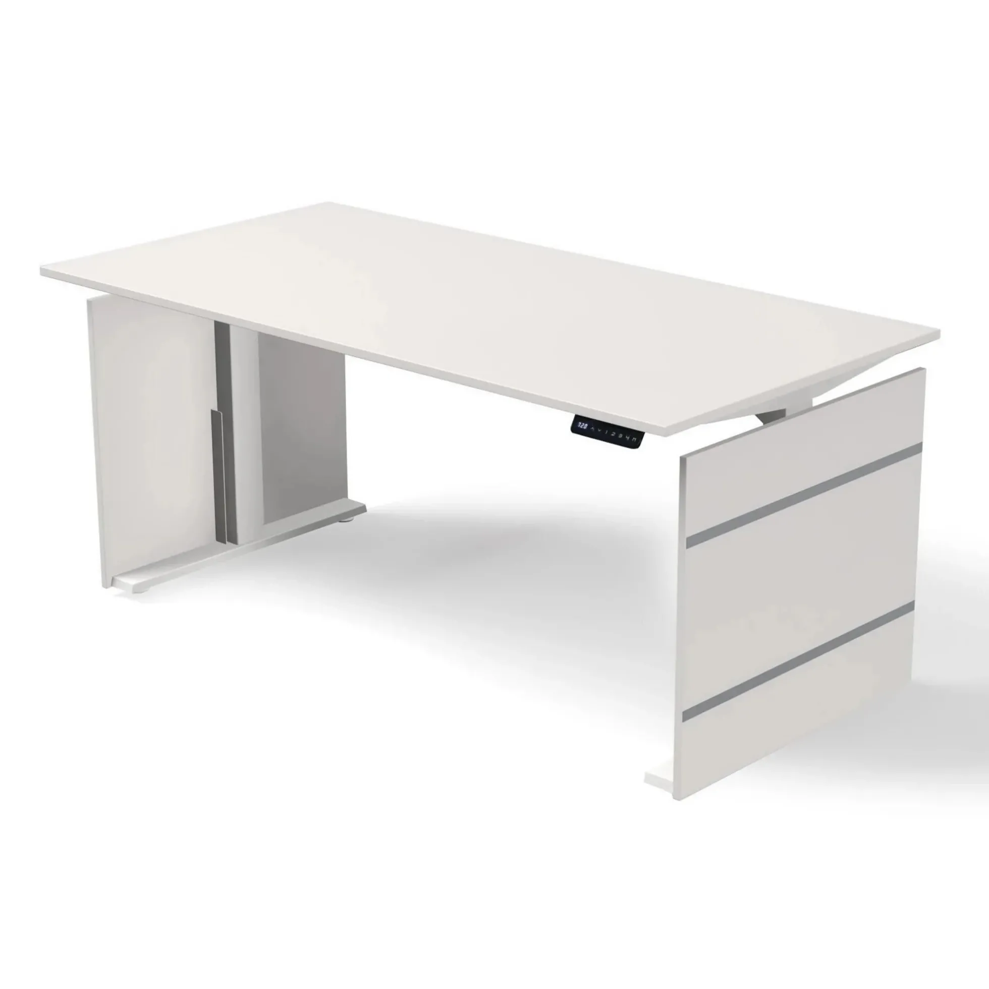 FORM 4 160 | 160x80 | Schreibtisch elektrisch höhenverstellbar - Stehschreibtisch Weiß/Weiß