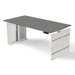 FORM 4 160 | 160x80 | Schreibtisch elektrisch höhenverstellbar - Stehschreibtisch Weiß/Graphit
