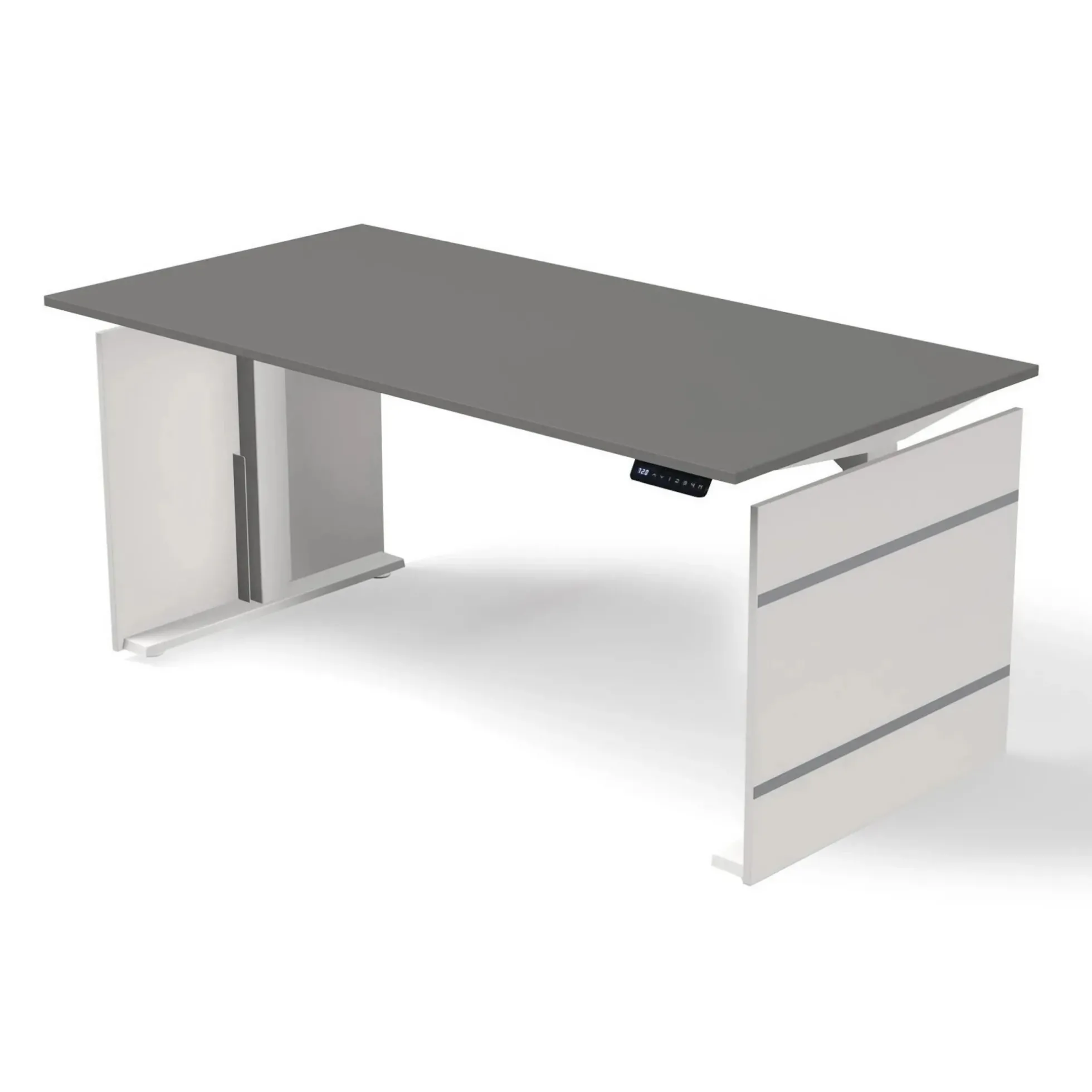 FORM 4 160 | 160x80 | Schreibtisch elektrisch höhenverstellbar - Stehschreibtisch Weiß/Graphit