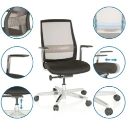 FOUNTAINE PRO - High End Bürostuhl Schwarz