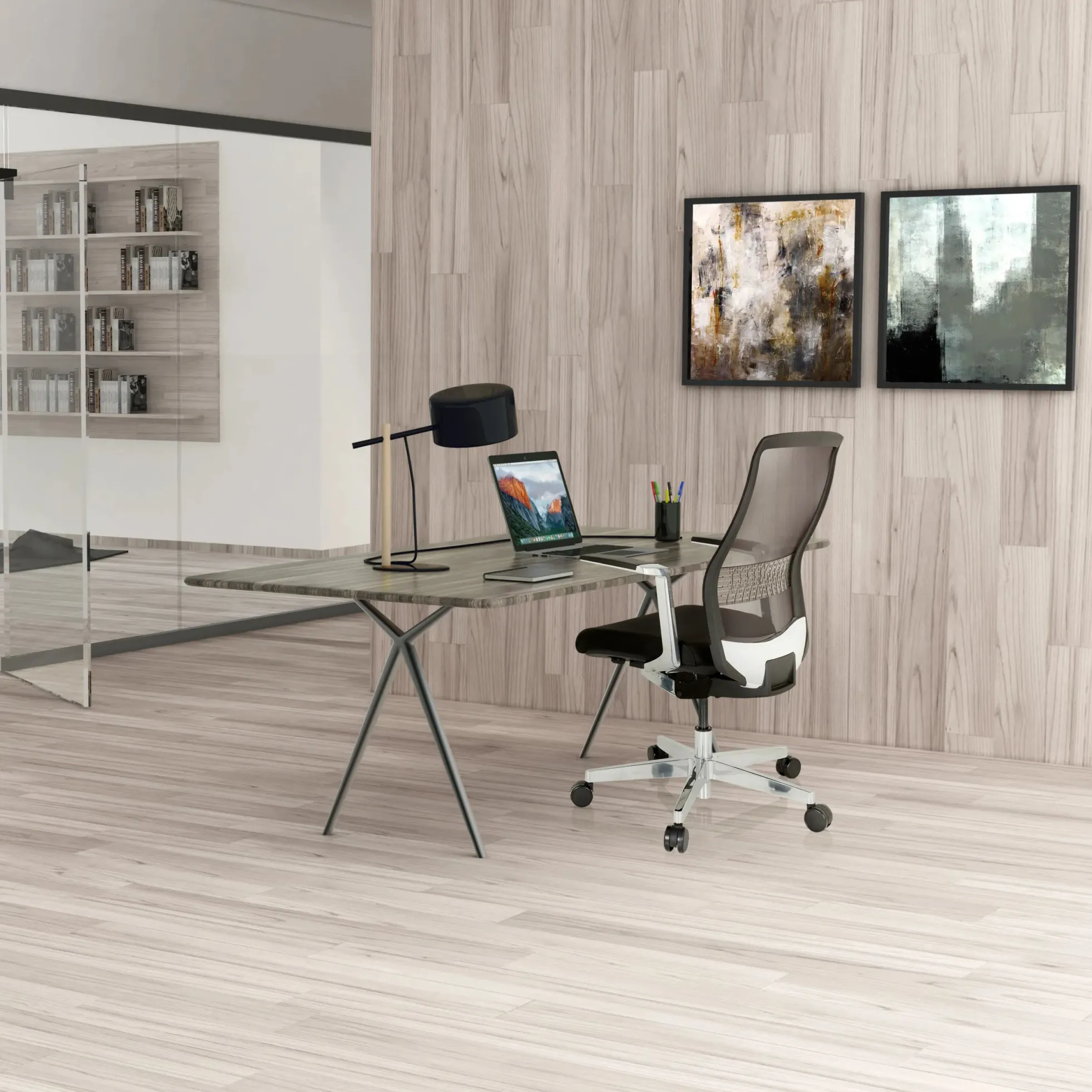 FOUNTAINE PRO - High End Bürostuhl Schwarz