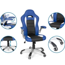 GAME SPORT - Gamingstuhl Schwarz/Weiß/Blau