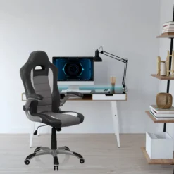 GAME SPORT - Gamingstuhl Schwarz/Weiß/Grau