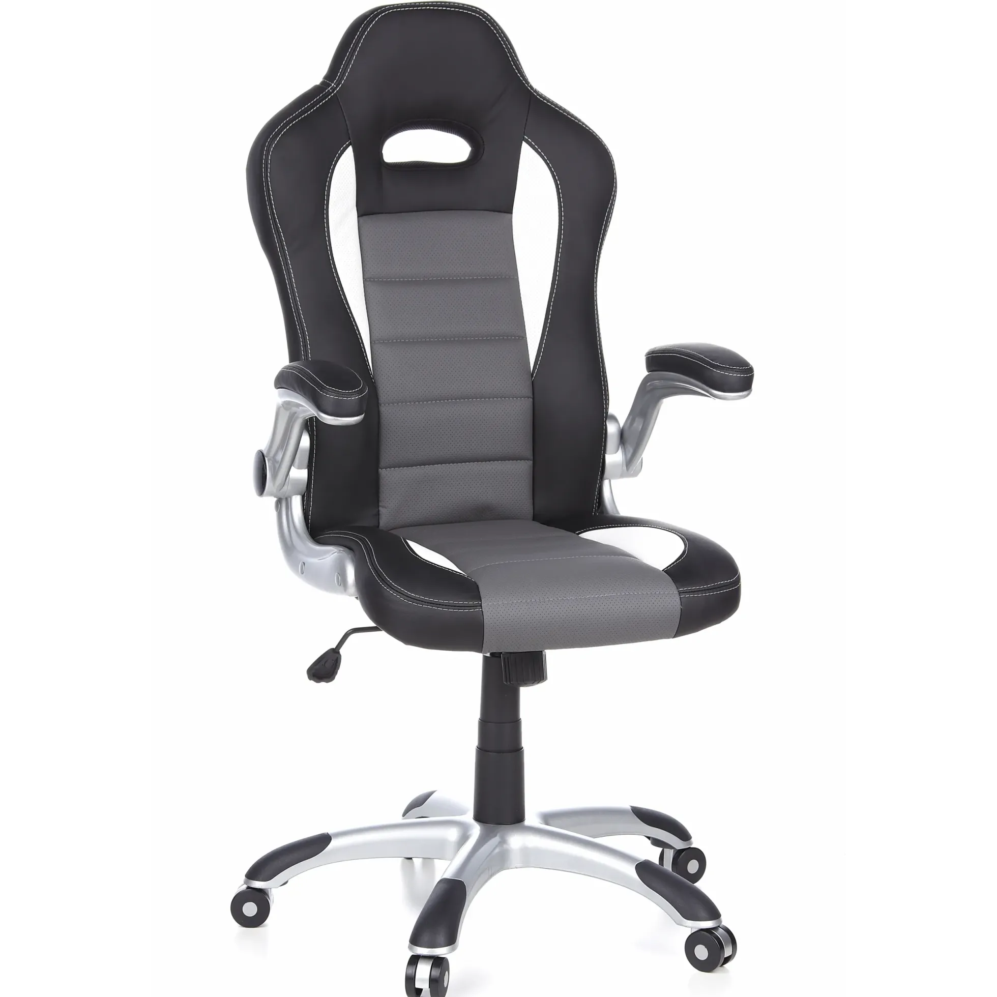 GAME SPORT - Gamingstuhl Schwarz/Weiß/Grau