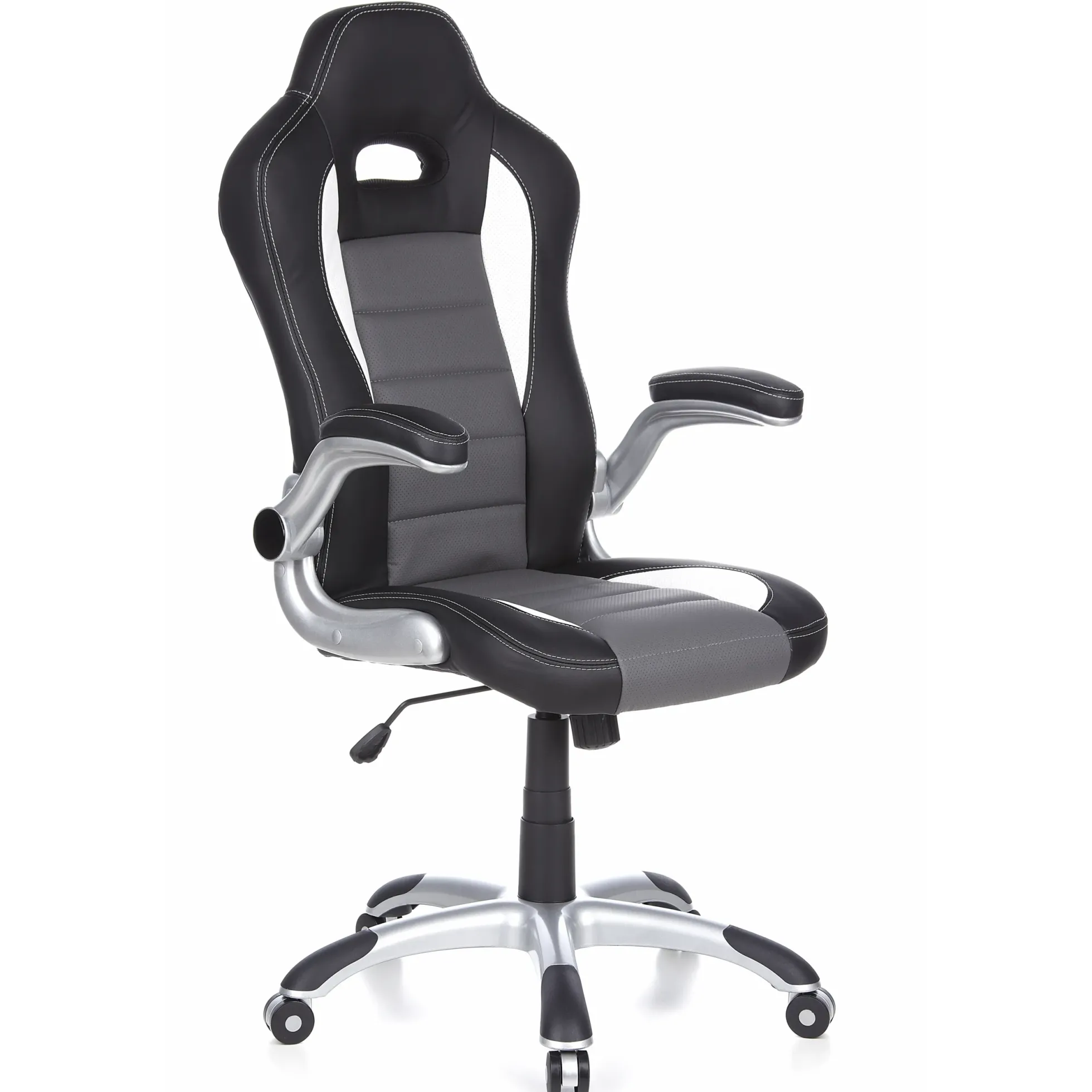 GAME SPORT - Gamingstuhl Schwarz/Weiß/Grau
