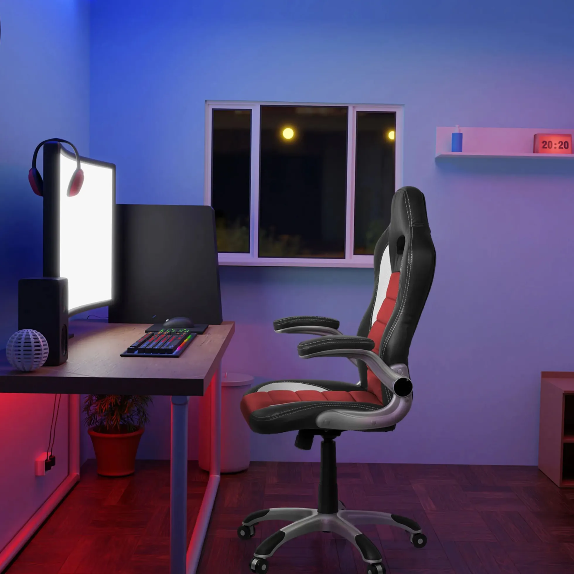 GAME SPORT - Gamingstuhl Weiß/Schwarz/Rot