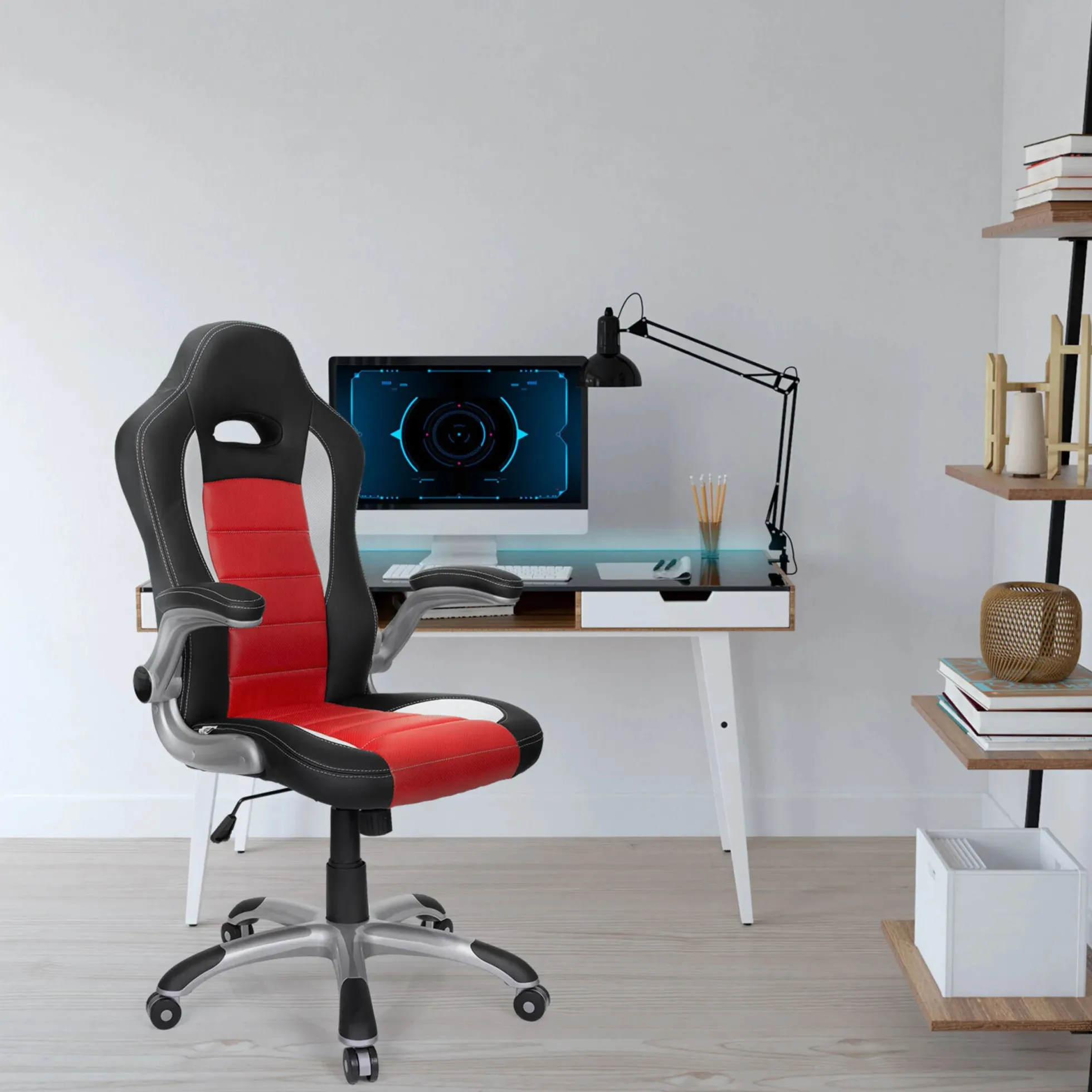 GAME SPORT - Gamingstuhl Weiß/Schwarz/Rot