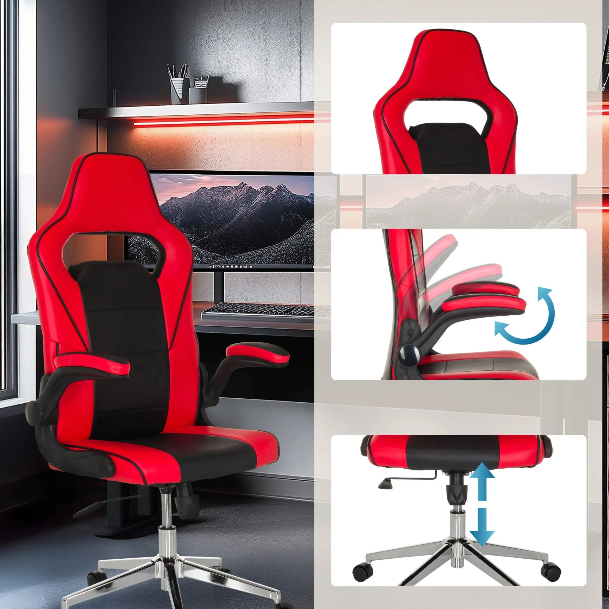 GAME SPORT PRO - Gamingstuhl Schwarz/Rot