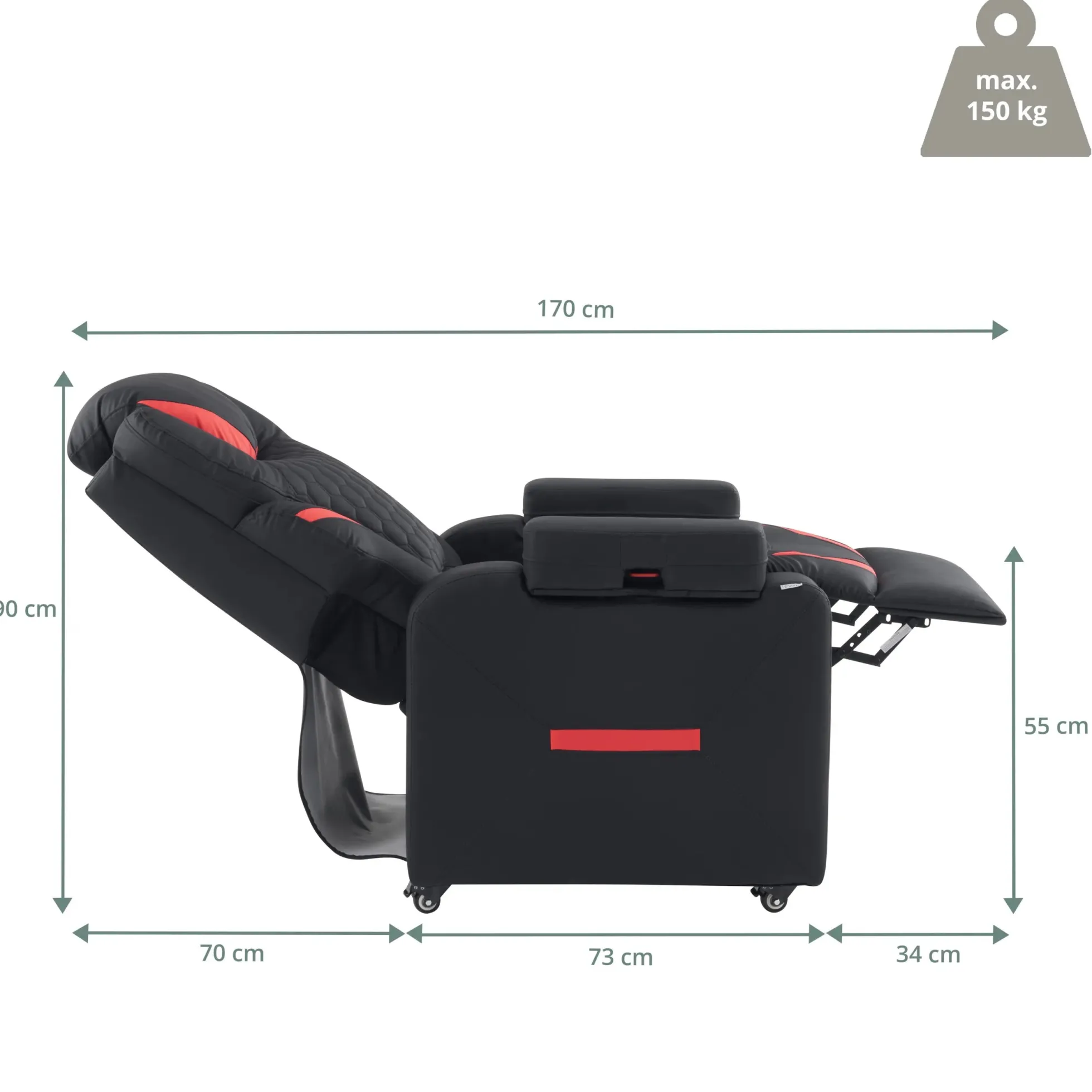 Game Sport RX - Loungesessel Schwarz/Rot