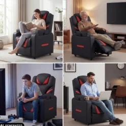 Game Sport RX - Loungesessel Schwarz/Rot