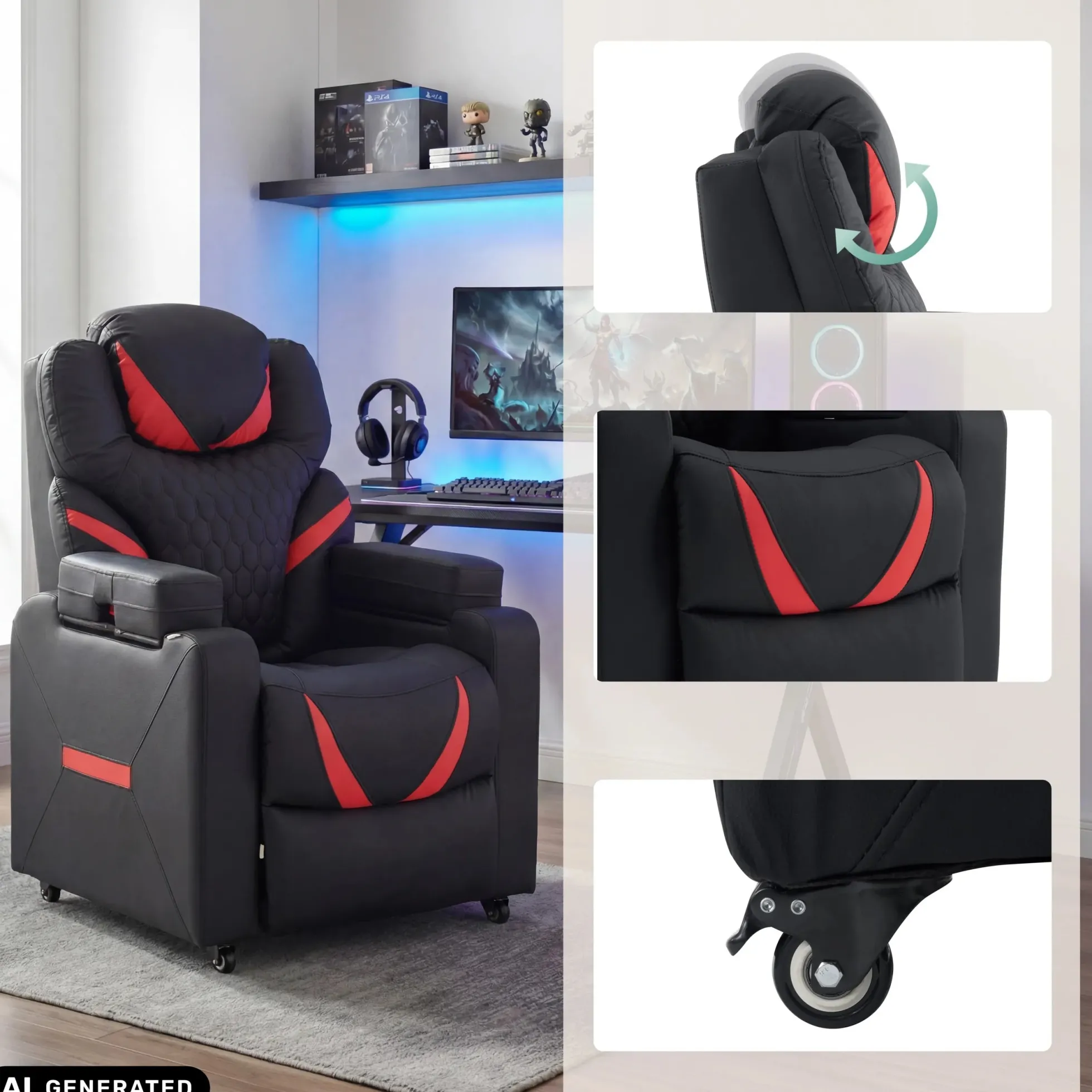 Game Sport RX - Loungesessel Schwarz/Rot