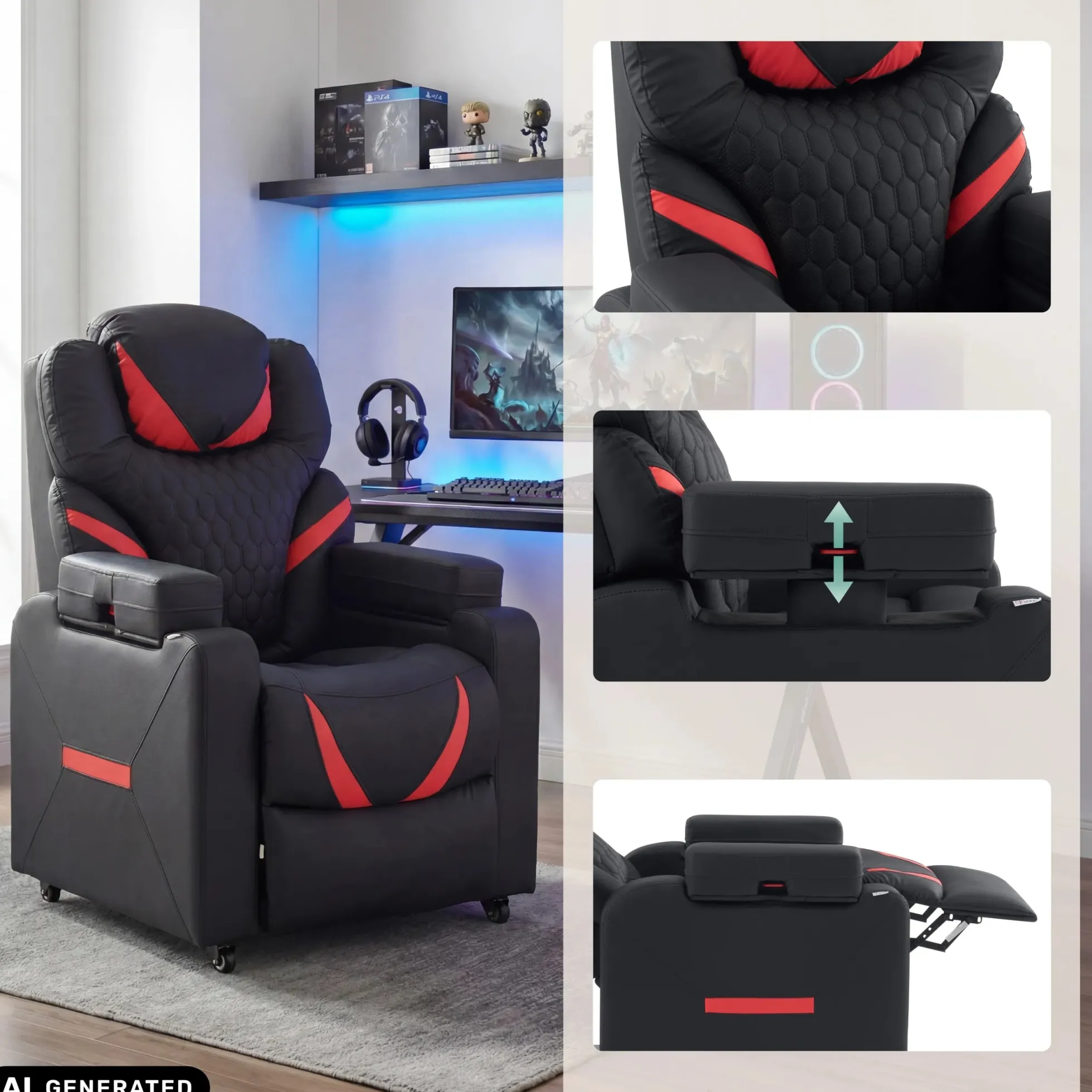 Game Sport RX - Loungesessel Schwarz/Rot