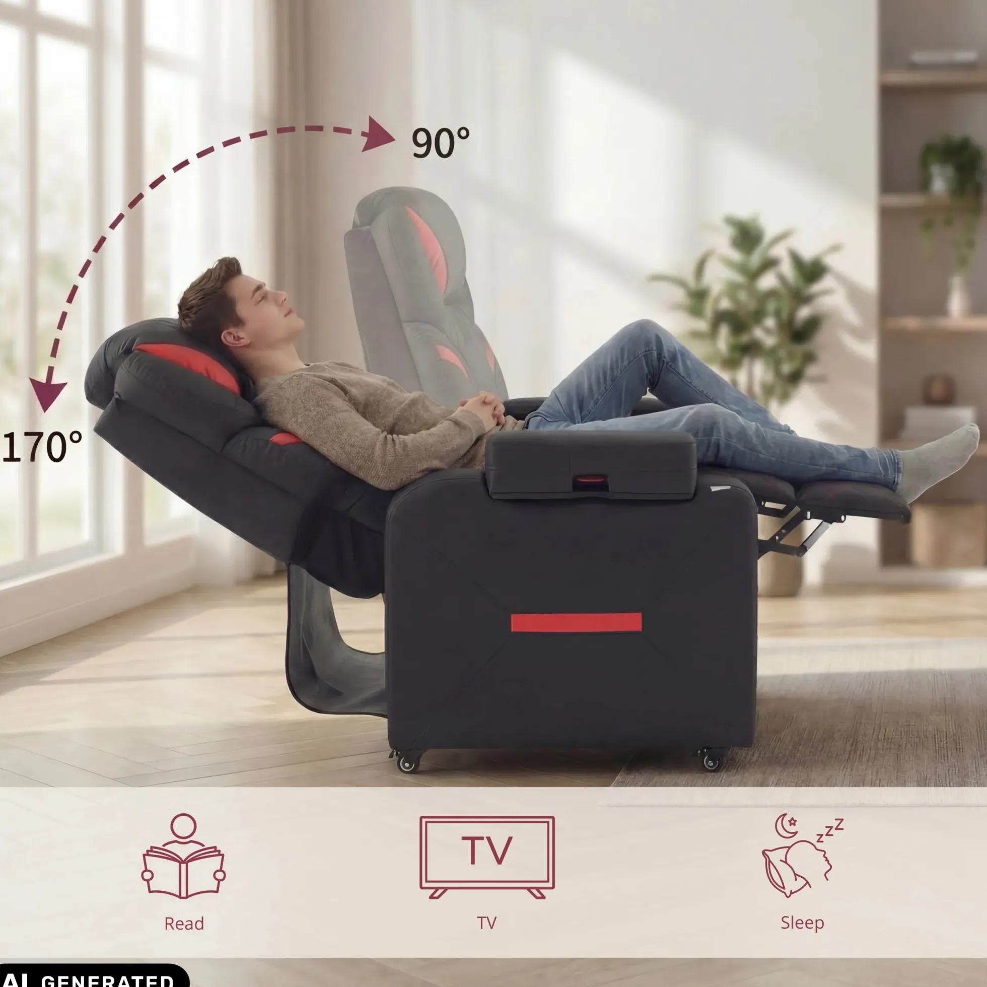 Game Sport RX - Loungesessel Schwarz/Rot