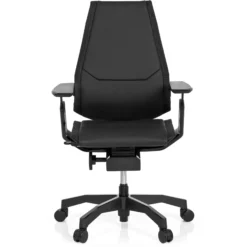 GENIDIA BLACK | Leder - High End Bürostuhl Schwarz