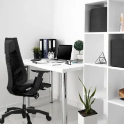 GENIDIA BLACK | Leder - High End Bürostuhl Schwarz
