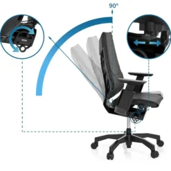 GENIDIA BLACK | Leder - High End Bürostuhl Schwarz