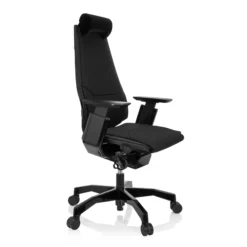 GENIDIA BLACK | Stoff - High End Bürostuhl Schwarz