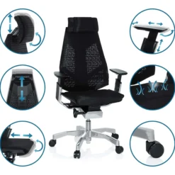 GENIDIA PRO - High End Bürostuhl Schwarz