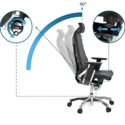 GENIDIA PRO | Leder - High End Bürostuhl Schwarz