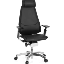 GENIDIA PRO | Leder - High End Bürostuhl Schwarz