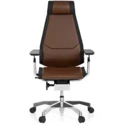 GENIDIA PRO | Leder - High End Bürostuhl Braun/Schwarz