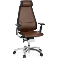 GENIDIA PRO | Leder - High End Bürostuhl Braun/Schwarz