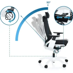 GENIDIA PRO WHITE - High End Bürostuhl Schwarz