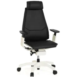 GENIDIA PRO WHITE Leder - High End Bürostuhl Schwarz
