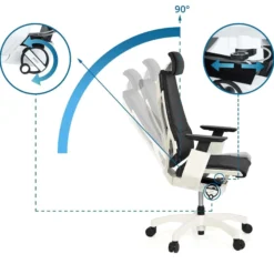 GENIDIA PRO WHITE Leder - High End Bürostuhl Schwarz