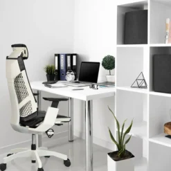 GENIDIA PRO WHITE Leder - High End Bürostuhl Schwarz