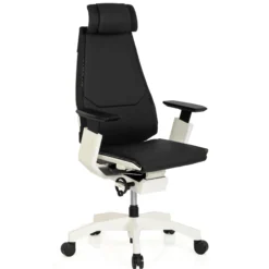 GENIDIA PRO WHITE Leder - High End Bürostuhl Schwarz