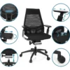 GENIDIA SMART BLACK CM | Netz - Profi Bürostuhl Schwarz/Chrom