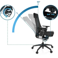 GENIDIA SMART BLACK CM | Netz - Profi Bürostuhl Schwarz/Chrom