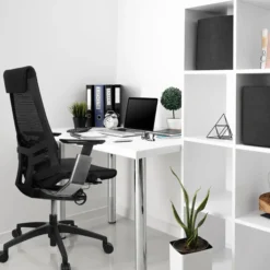 GENIDIA SMART BLACK CM | Netz - Profi Bürostuhl Schwarz/Chrom