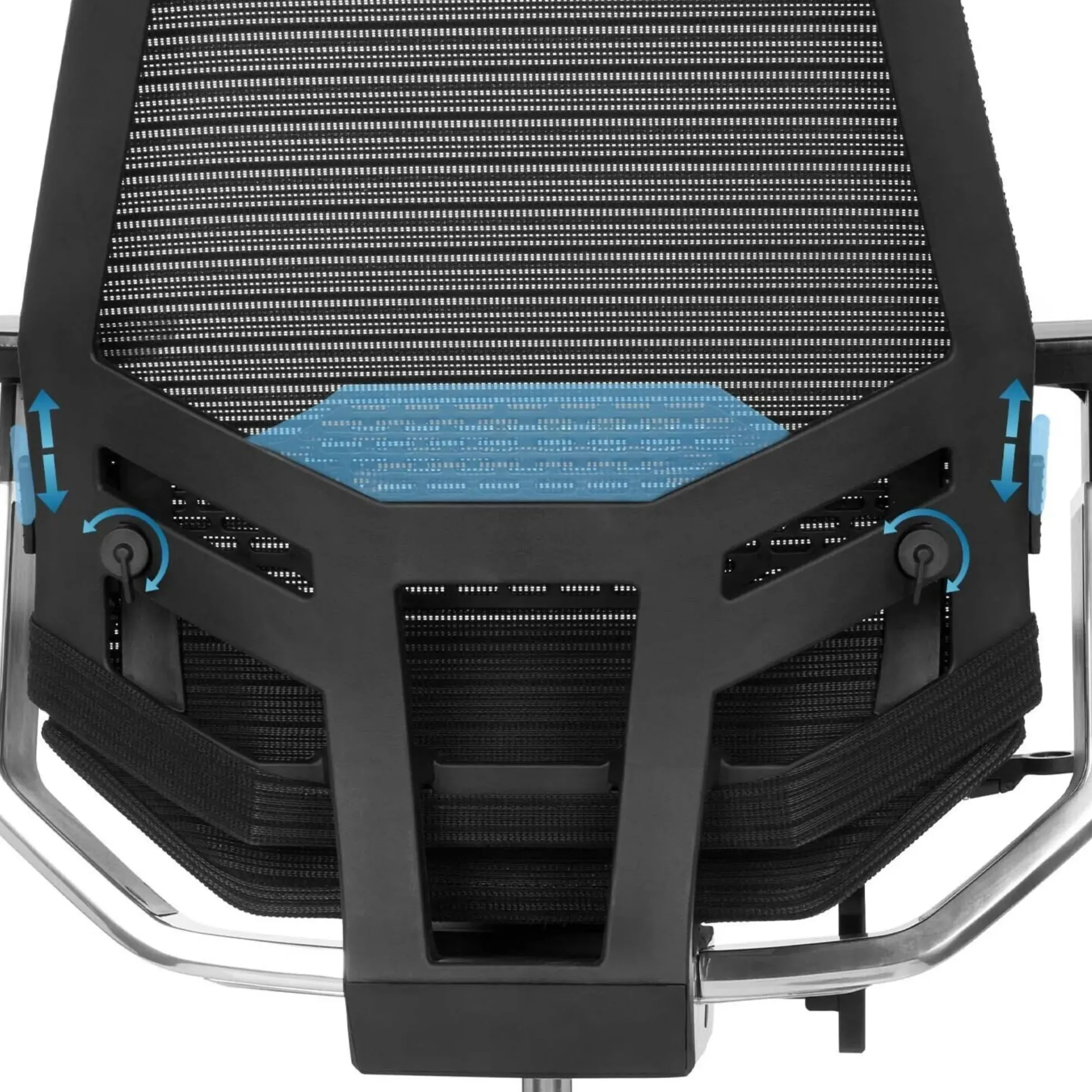 GENIDIA SMART BLACK CM | Netz - Profi Bürostuhl Schwarz/Chrom
