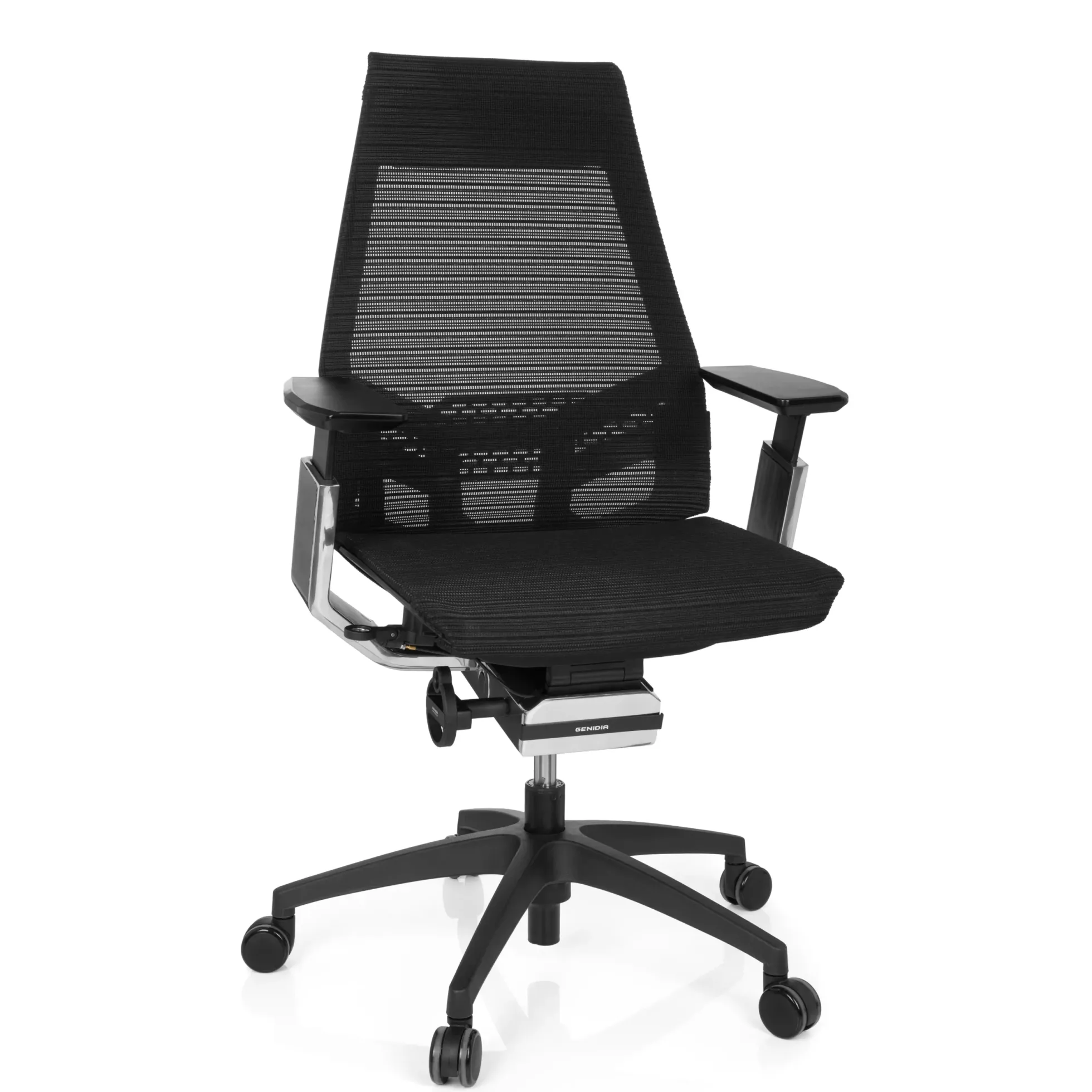 GENIDIA SMART BLACK CM | Netz - Profi Bürostuhl Schwarz/Chrom