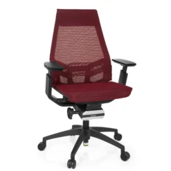 GENIDIA SMART BLACK | Netz - Profi Bürostuhl Rot/Schwarz