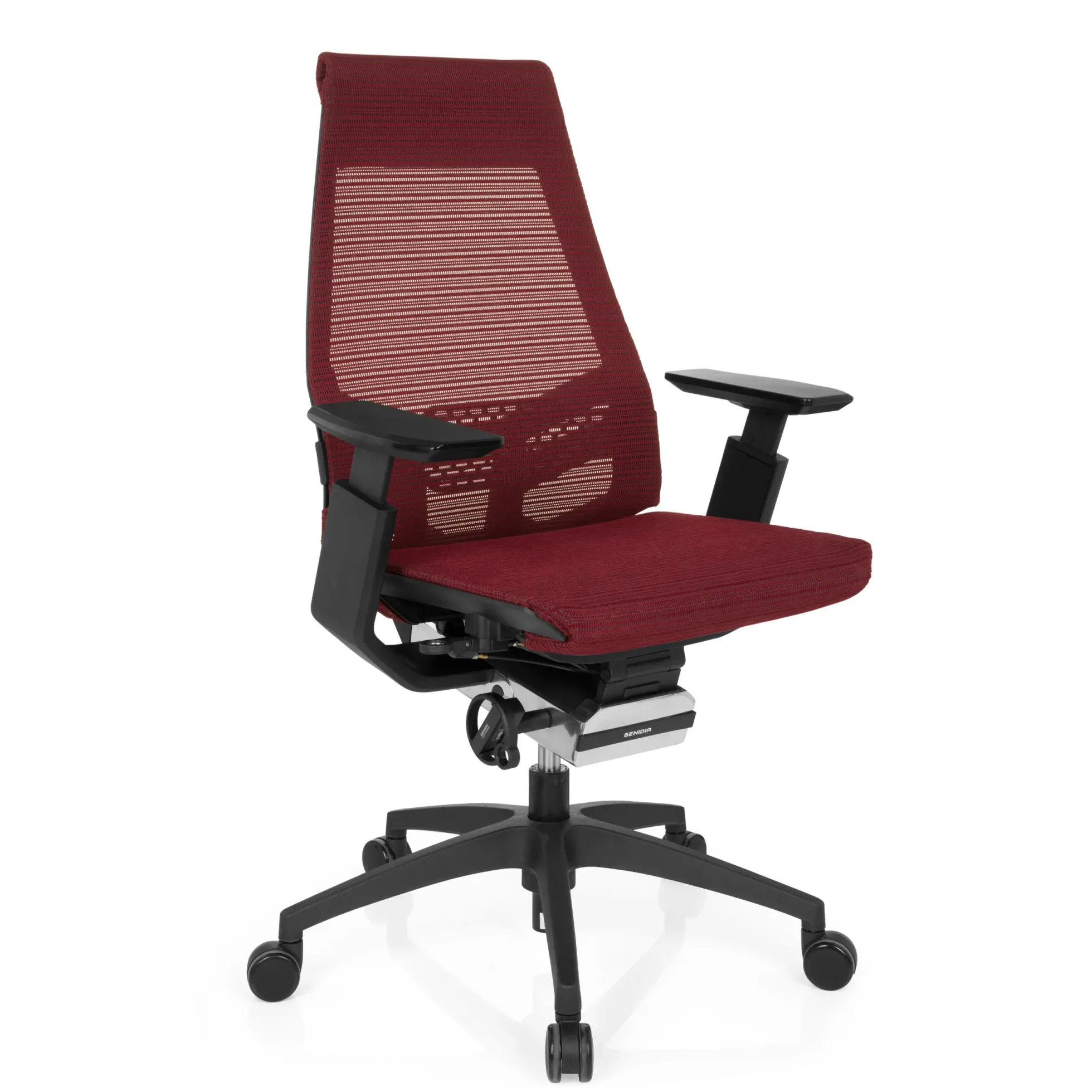 GENIDIA SMART BLACK | Netz - Profi Bürostuhl Rot/Schwarz