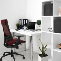 GENIDIA SMART BLACK | Netz - Profi Bürostuhl Rot/Schwarz