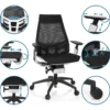 GENIDIA SMART WHITE CM | Netz - Profi Bürostuhl Schwarz/Weiß/Chrom