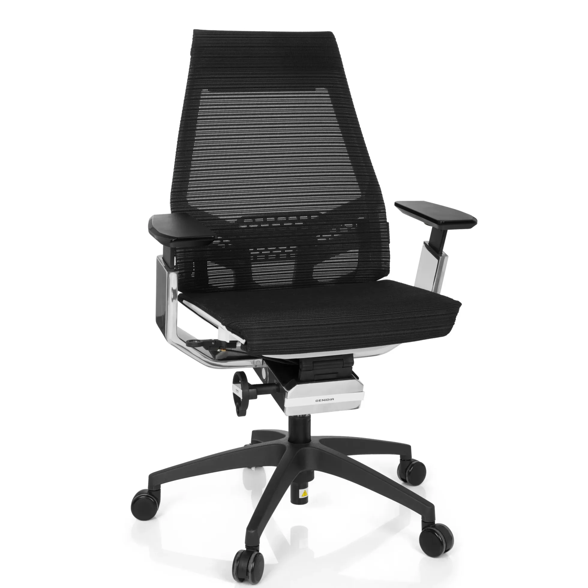 GENIDIA SMART WHITE CM | Netz - Profi Bürostuhl Schwarz/Weiß/Chrom