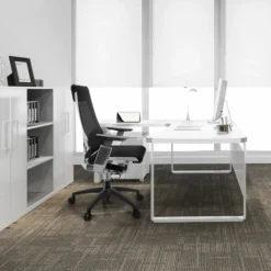 GENIDIA SMART WHITE CM | Netz - Profi Bürostuhl Schwarz/Weiß/Chrom