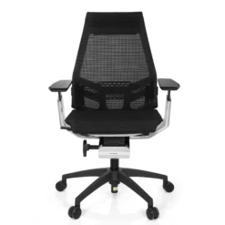 GENIDIA SMART WHITE CM | Netz - Profi Bürostuhl Schwarz/Weiß/Chrom