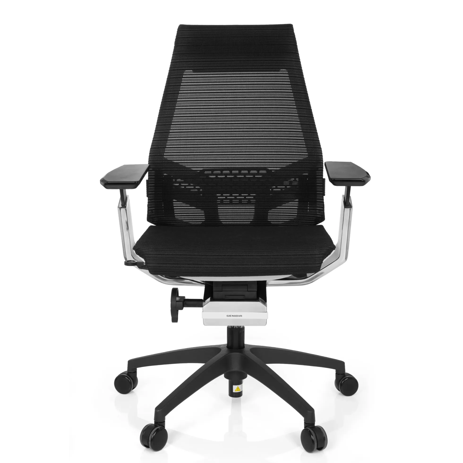 GENIDIA SMART WHITE CM | Netz - Profi Bürostuhl Schwarz/Weiß/Chrom