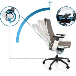 GENIDIA SMART WHITE | Netz - Profi Bürostuhl Grau/Weiß
