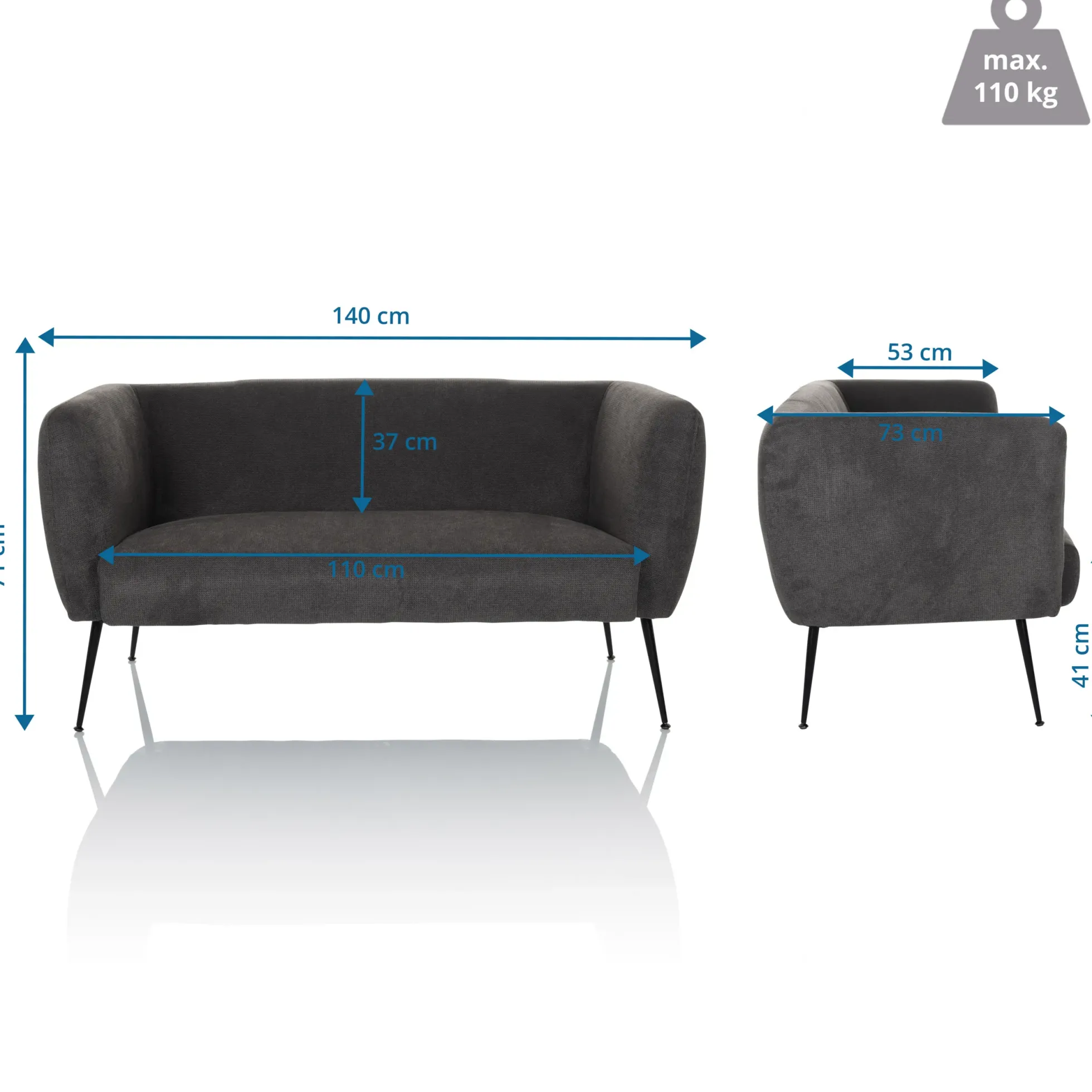 HAYRIVER - Lounge Sofa Grau