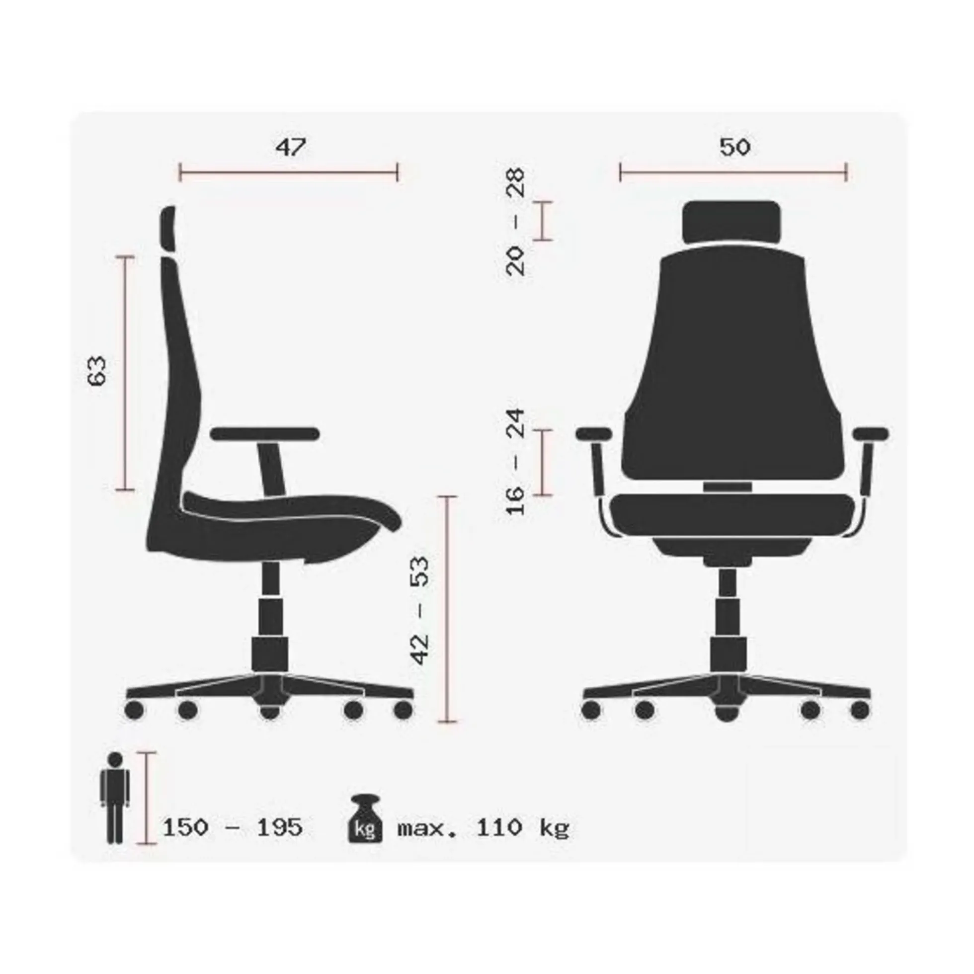 HEAD POINT RS - Profi Bürostuhl Grau