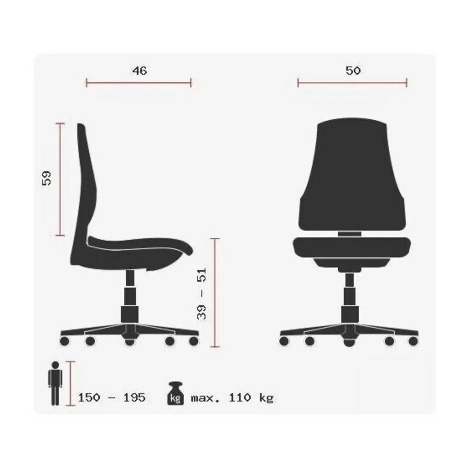HEAD POINT SY - Profi Bürostuhl Schwarz